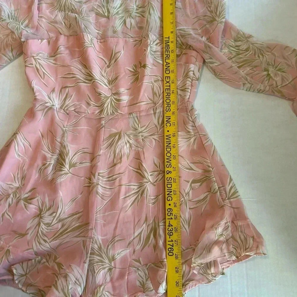 Here Comes The Sun Pink, Tropical, Flowing, Ruffled, Long Sleeve Romper in EUC - Picture 9 of 11